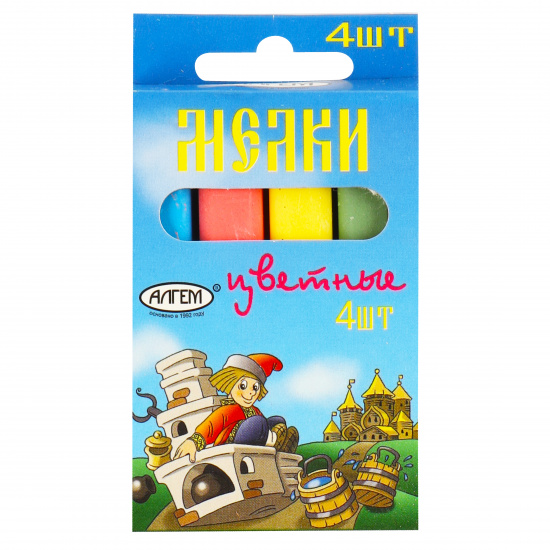 Мел цветной 'Алгем', (4 шт;уп), НМЦ-4