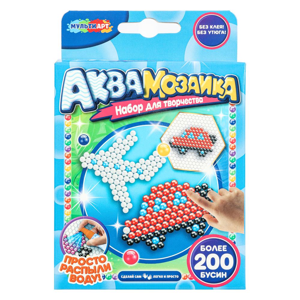 Аквамозаика 200 бусин САМОЛЕТ и машина МУЛЬТИ АРТ, AB-120537