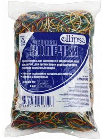 Резинки для денег Ellipse 1000 г 60 мм ассорти зеленый, HMG004E