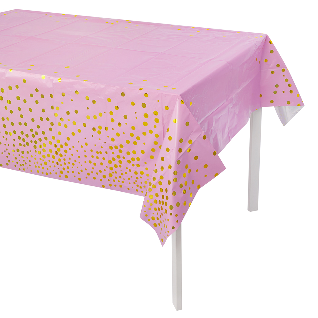 Скатерть одноразовая, Конфетти, Голубой;Золото, Металлик, 137х183 см, 6012111
