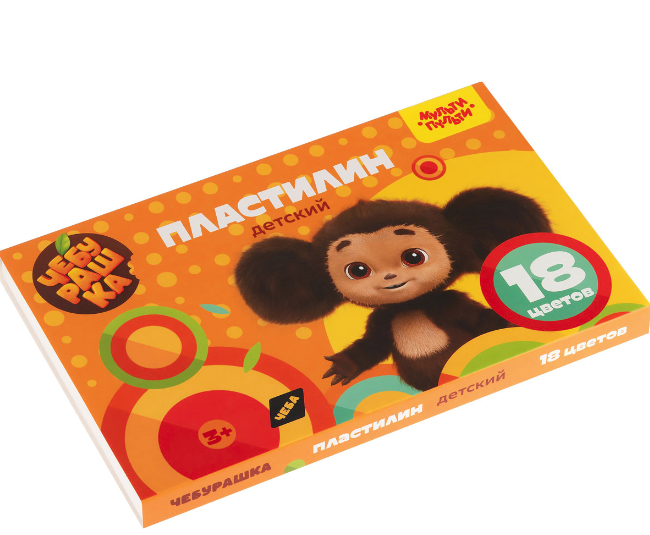 Пластилин детский 'Мульти-Пульти.Чебурашка', 18 цветов, ДПЧБ_53012