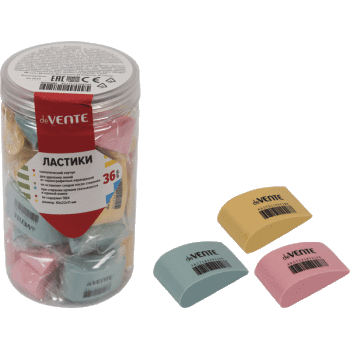 Ластик deVente 'Speedy', синтет. каучук, каплевид. цветной, 40х22х10 мм., dust-free, 8030602
