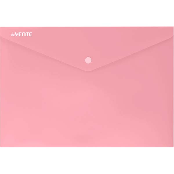 Папка конверт на кнопке 'deVENTE.Pastel', А4 , (330х235 мм),180 мкм, розовый цвет, 3079325