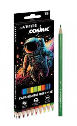Карандаши цветные 'deVENTE. Cosmic' 18 цветов, 2М, диаметр грифеля 2,8 мм, 5023420