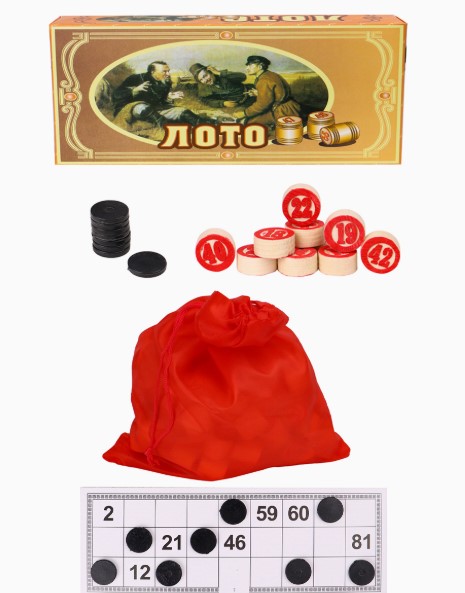 Лото деревянное (23х9.5х4.5 см) в коробке, AN02557