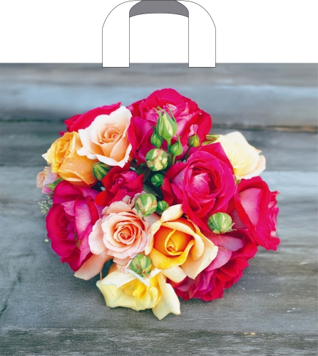 Пакет ПЭ с петлевой ручкой 38x34+3см (х50) (Волшебный букет), ПТЛ66565