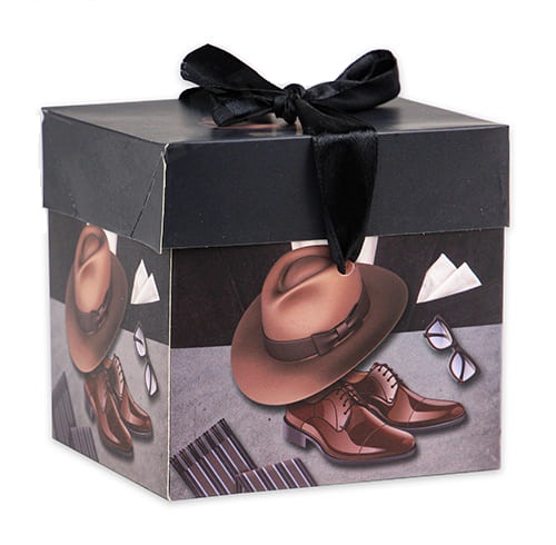 Коробка подарочная с лентой Miland 'Аксессуары джентельмена',20 х20 х20 см, ПП-5382