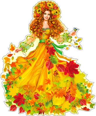 Украшение на скотче, 'Девушка-осень', с блёстками, (10 шт;уп), А2-113-78