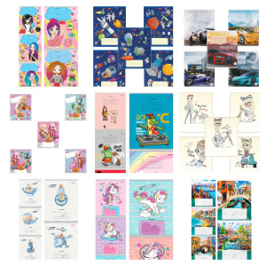 Тетради А5 18л., КЛЕТКА цветная обложка, ассорти