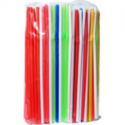 Трубочки с изгибом, цветные, 210 мм, 5 мм, (250 шт;уп), 17577