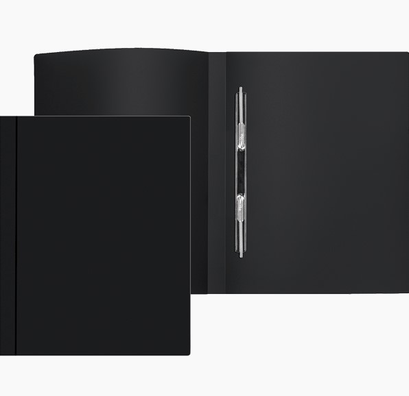 Папка с пружинным скоросшивателем пластик А4 Attomex, черная, 3111404