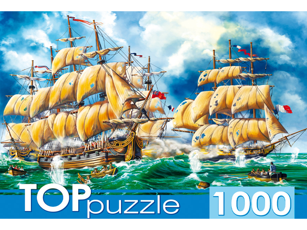 TOPpuzzle. ПАЗЛЫ 1000 элементов. Битва кораблей, ХТП1000-2175