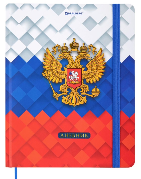 Дневник 1-11 класс 48 л., твердый, BRAUBERG, матовая ламинация, резинка, с подсказом, 107238