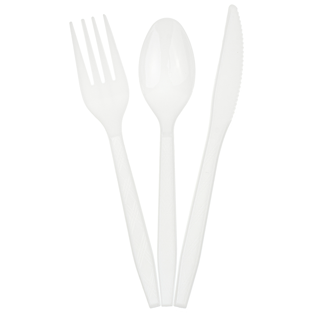 Набор столовых приборов, Вилки, Ложки, Ножи- 3~6 шт, Белый, 15 см, 18 шт. в упак. , 6231848