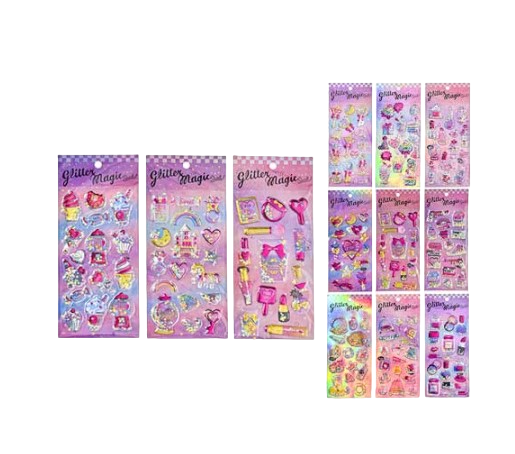 Наклейки декоративные, 9х22 см, 12 дизайнов, ОПП-упаковка, M-8591