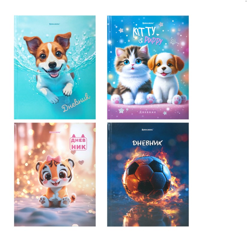 Дневник 1-4 класс 48 л., твердый, BRAUBERG, глянцевая ламинация, с подсказом, МИКС, 107587