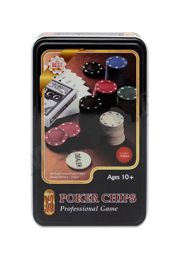 Набор для игры в покер (80 фишек, фишка диллера с номиналом), метал. уп., ИН-3728