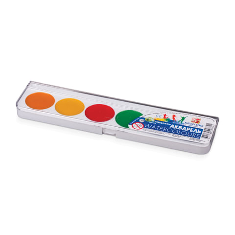 Акварельные краски 6 цв. Луч 'Классика цвета' медовая, пласт. уп., без кисти, 19С 1282-08