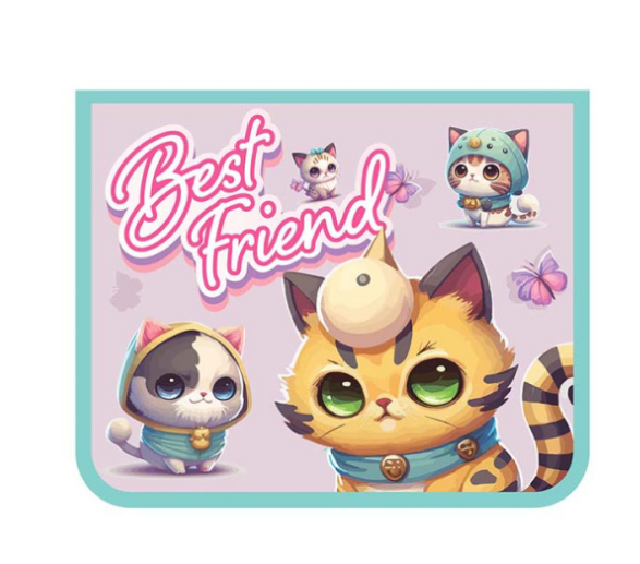 Папка для тетрадей А5 пластиковая, молния сверху с дизайном, ДРУЗЬЯ 2024, ПМ-А5-29