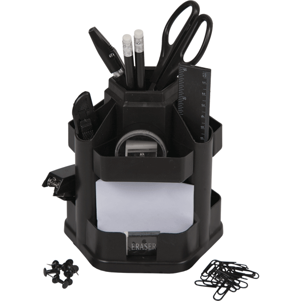 Органайзер настольный 'Attomex' 13 предметов, черный шестигранный, 4102313