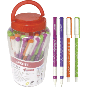 Ручка шариковая deVENTE 'Floral' d=0.7 мм., черн. на масл. основе, смен. стержень, синяя, 5073822