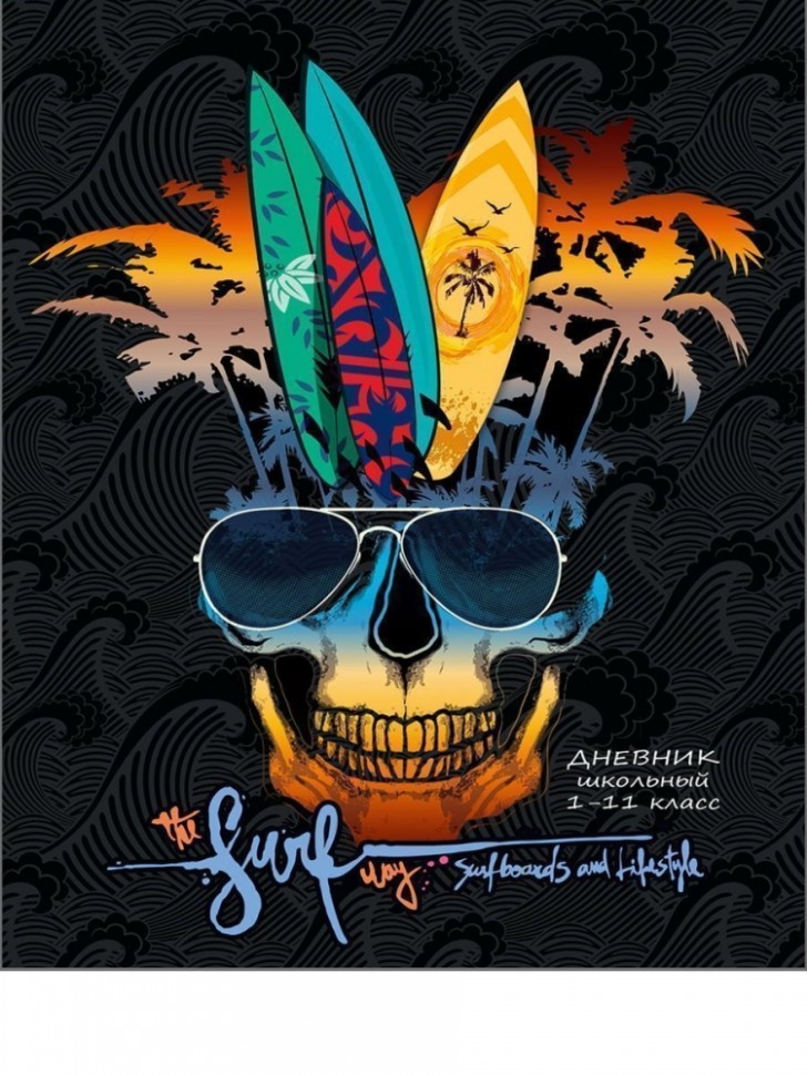 Дневник школьный 40 л. Череп в очках, 1-11 классы, Д40-9222