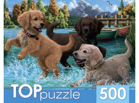 Пазлы 500 эл. TOPpuzzle 'Игривые щенки', ХТП500-6810