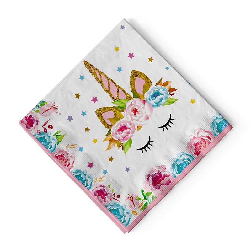 Салфетка Веселуха 'Голова Единорога' 33 см., 12 шт.;уп., европодвес, 703024