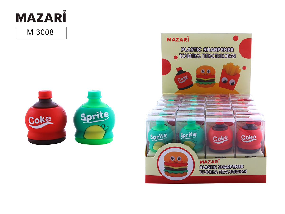 Точилка пластиковая BOTTLE, 1 отверстие для заточки, 1 дизайн, M-3008