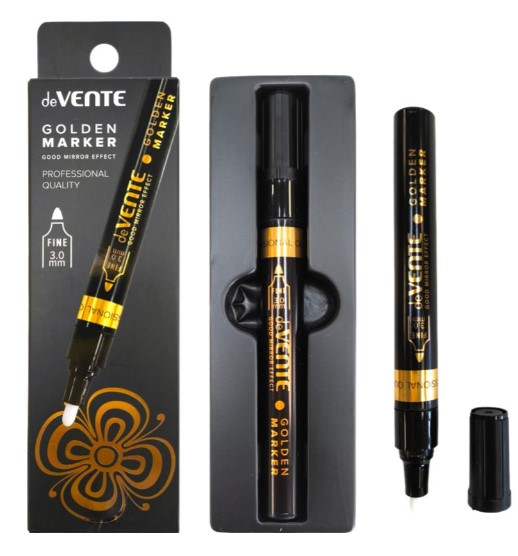 Маркер зеркальный 'deVENTE. REPAIR & CRAFT. Gold' перманентный, круглый, 5044418