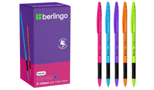 Ручка шариковая "Berlingo.Tribase grip color zone", синяя , 0,7 мм , игольчатый стержень, СВp_70967