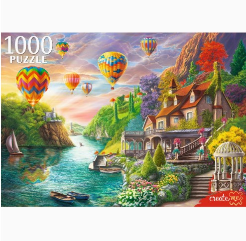 ПАЗЛЫ 1000 элементов. ПЕЙЗАЖ С ВОЗДУШНЫМИ ШАРАМИ, Ф1000-4300