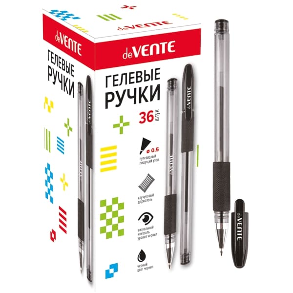 Ручка гелевая 'deVENTE.Ritony' d=0,5 мм, полупрозрачный корпус с металлическим наконечником, 5051346
