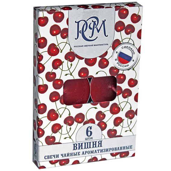 Свеча чайная РСМ Вишня 6 шт 1300607