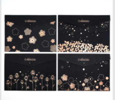 Папка на кнопке А4 пластик. Цветы, JL-D0051