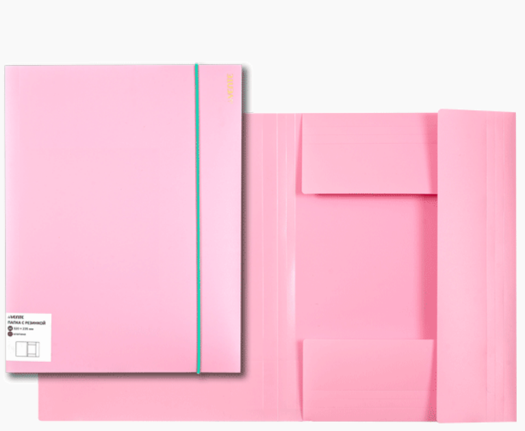 Папка с резинкой deVENTE. Pastel A4, 450 мкм, фактура "песок" вертикальная резинка, 3070802