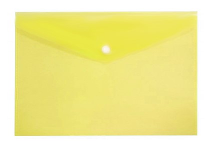 Папка -конверт на кнопке 'KWELT', А4 , 0,15 мм, цвет желтый, KP-000248
