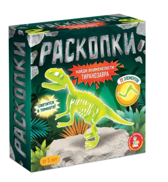 Раскопки 'Найди окаменелости Тираннозавра' (11 эл, светится в темноте), 05400