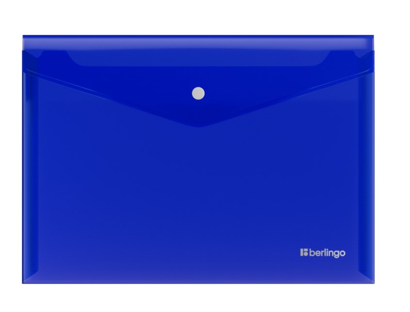 Папка-конверт на кнопке Berlingo No Secret, А3, 200 мкм, синяя, EFb_03402