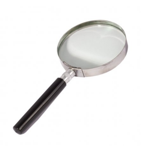 Лупа Alingar, 75 мм, 5-ти кратное увеличение, металлический обод, пластиковый держатель, AL8993