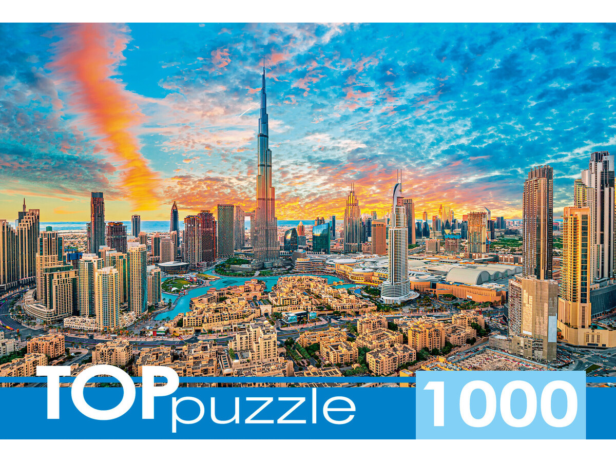 TOPpuzzle. ПАЗЛЫ 1000 элементов. Закат в Дубае, ШТТП1000-7181
