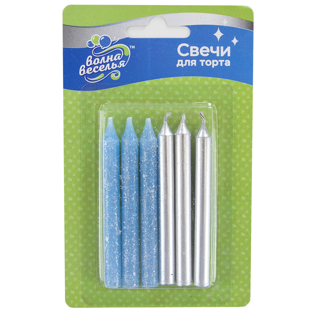 Свечи для торта'XL', 10 см., 8 шт., серебро, картон. 620186G-G