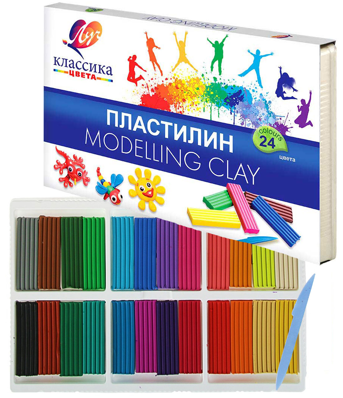 Пластилин 24 цв. Луч 'Классика цвета', 480 гр, 28С 1642-08