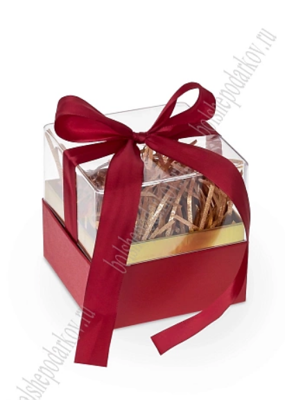 Коробка с наполнителем 11,5х11,5х11,3 см (SF-7940) бордовый №2, 604-816