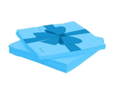 Салфетки Синий бант голубой 33х33 см, (20 шт;уп), 6015044