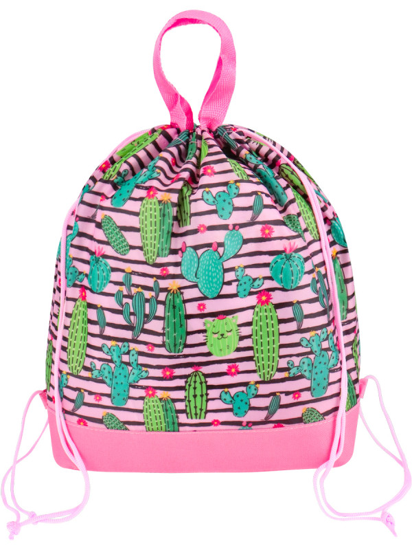 Сумка для сменной обуви на завязке 'Кактусы' , 36х43 см , текстиль, СМ-1128