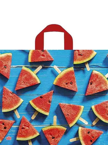 Пакет ПЭ с петлевой ручкой 34х40+6см (70) (Арбузное настроение), ПТЛ58976