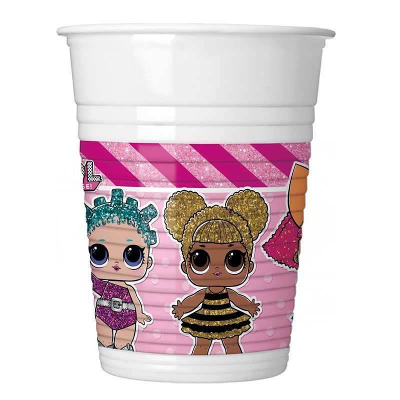 Набор стаканов пластиковых Браво 'Куклы ЛОЛ', 8 шт.; уп., по 200 мл., 90857