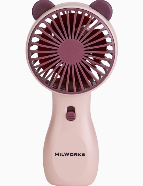 Вентилятор ручной портативный 'Ушки'. USB. розов. MW.PF-4225