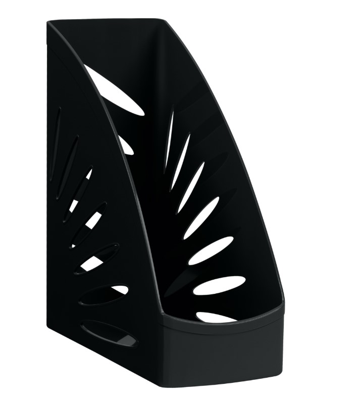 Лоток для бумаг вертикальный СТАММ Тропик, черный, ширина 110 мм, ЛТВ-31107